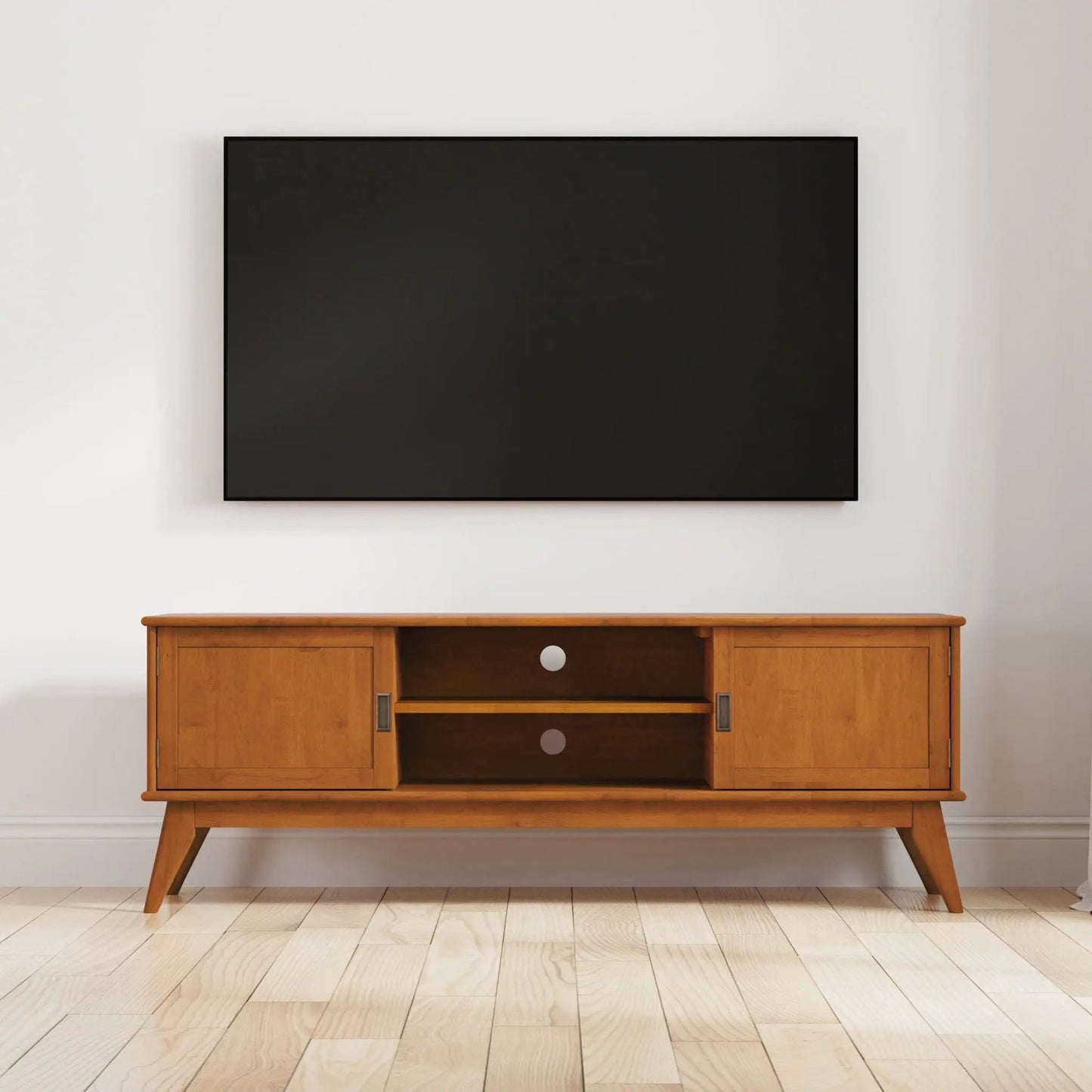 Draper Handcrafted Mid Century Low TV Media Stand