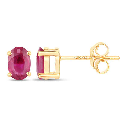 1.04 ct ruby stud earrings in 14K yellow gold with oval rubies, prong-set by Bids.com on Tampa Home & Garden Store