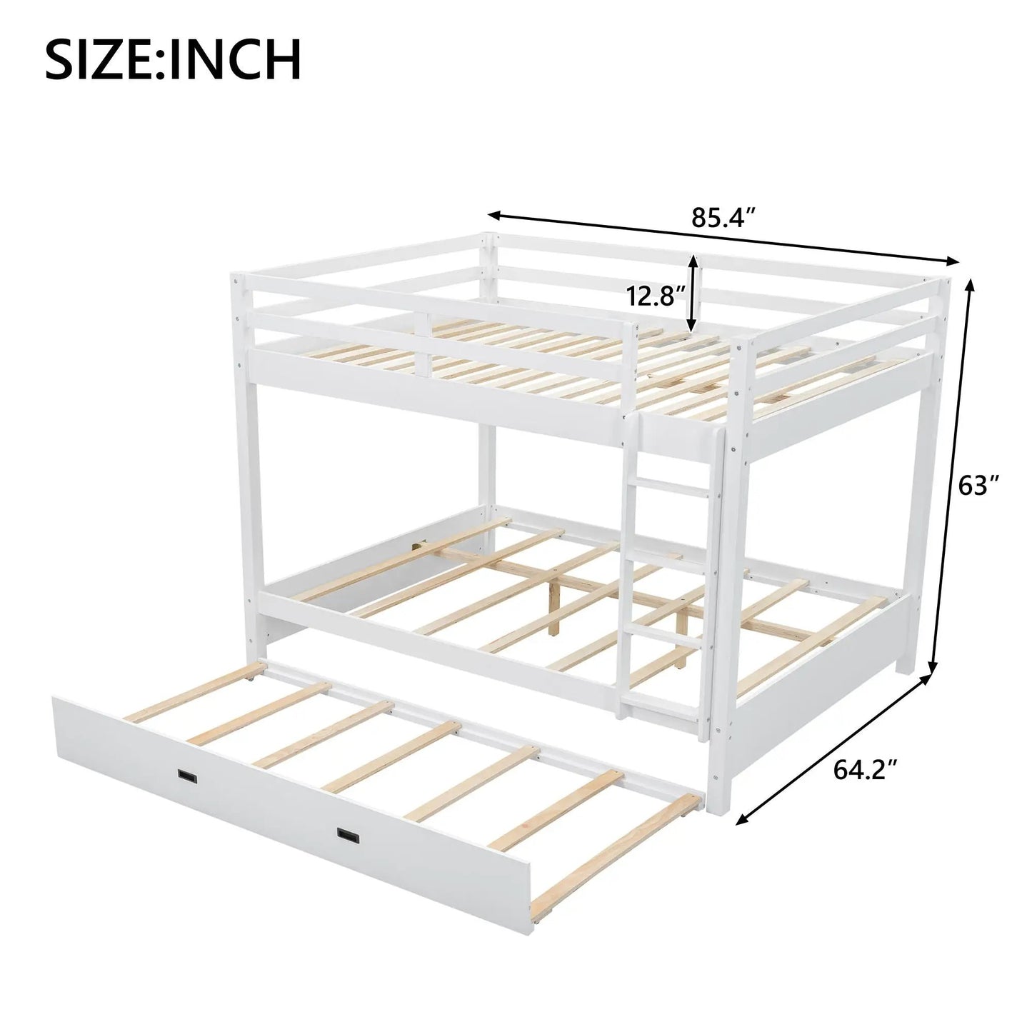 Sturdy Pine Bunk Bed with Ladder for Small Rooms