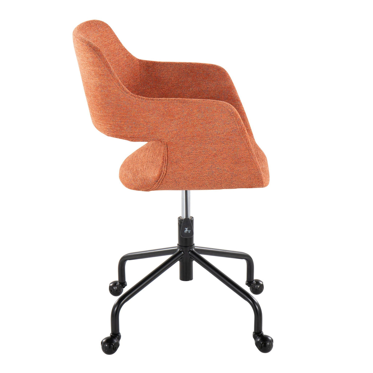 Contemporary adjustable office chair orange fabric with cushioned seat and 5-star base on Tampa Home & Garden Store
