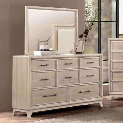 Oak 8-drawer dresser with a matching framed mirror and metal pulls Unique Piece Furniture on Tampa Home & Garden Store