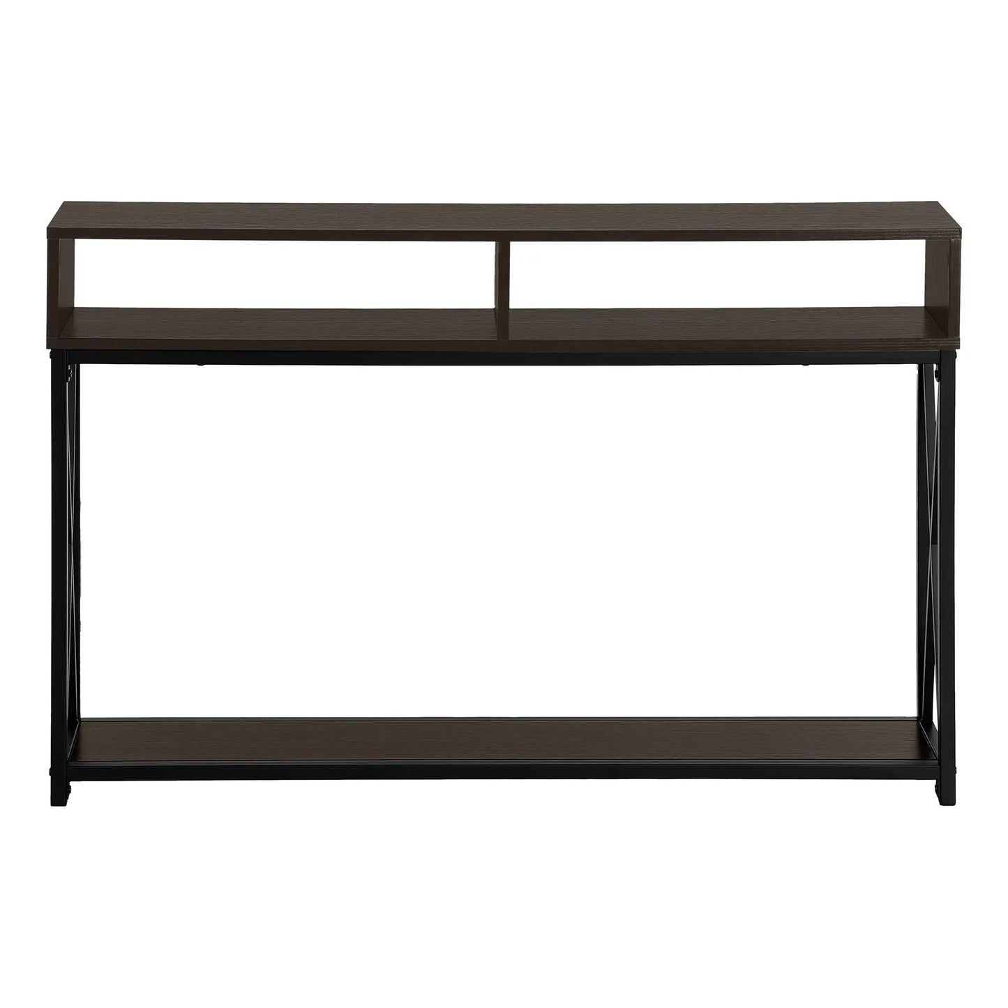 Accent Console Table by Unique Piece Furniture, dark brown wood with lower shelf on Tampa Home & Garden Store