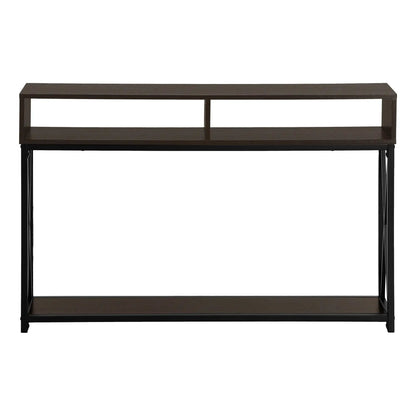 Accent Console Table by Unique Piece Furniture, dark brown wood with lower shelf on Tampa Home & Garden Store