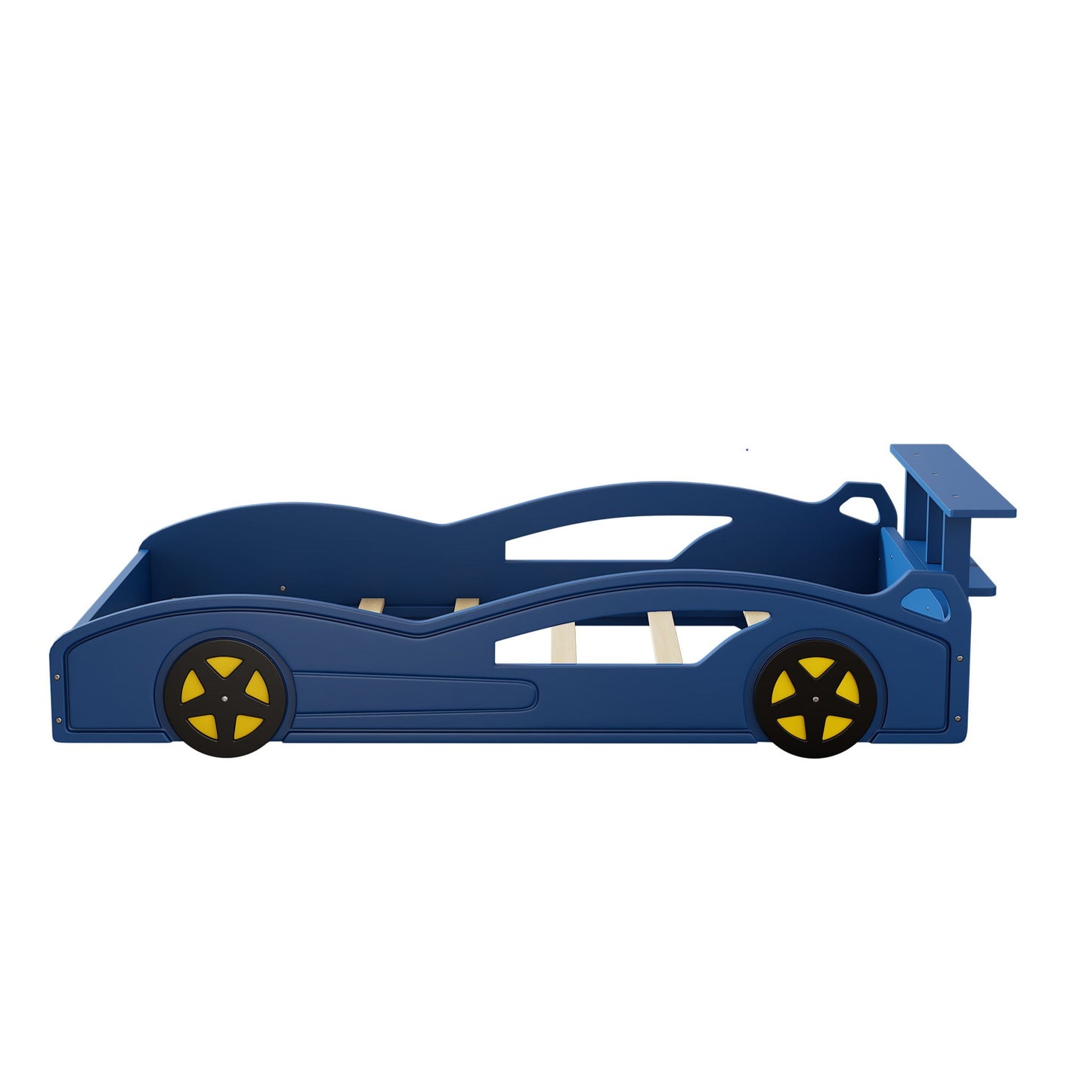 Race Car Platform Bed & Wheels blue bed with yellow wheels HouseOfZazla Car Beds Air Beds on Tampa Home & Garden Store