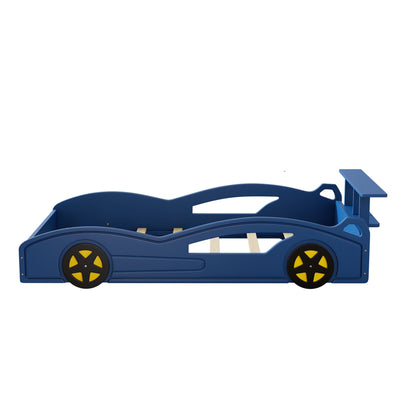 Race Car Platform Bed & Wheels blue bed with yellow wheels HouseOfZazla Car Beds Air Beds on Tampa Home & Garden Store