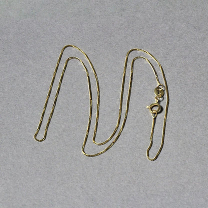 Two 14k yellow gold box chain necklaces, 0.6mm, slender and polished with spring ring clasp on Tampa Home & Garden Store