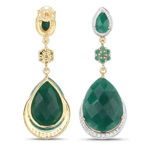 Earrings by Bids.com with dyed emerald and white topaz in gold-tone and silver-tone drops on Tampa Home & Garden Store