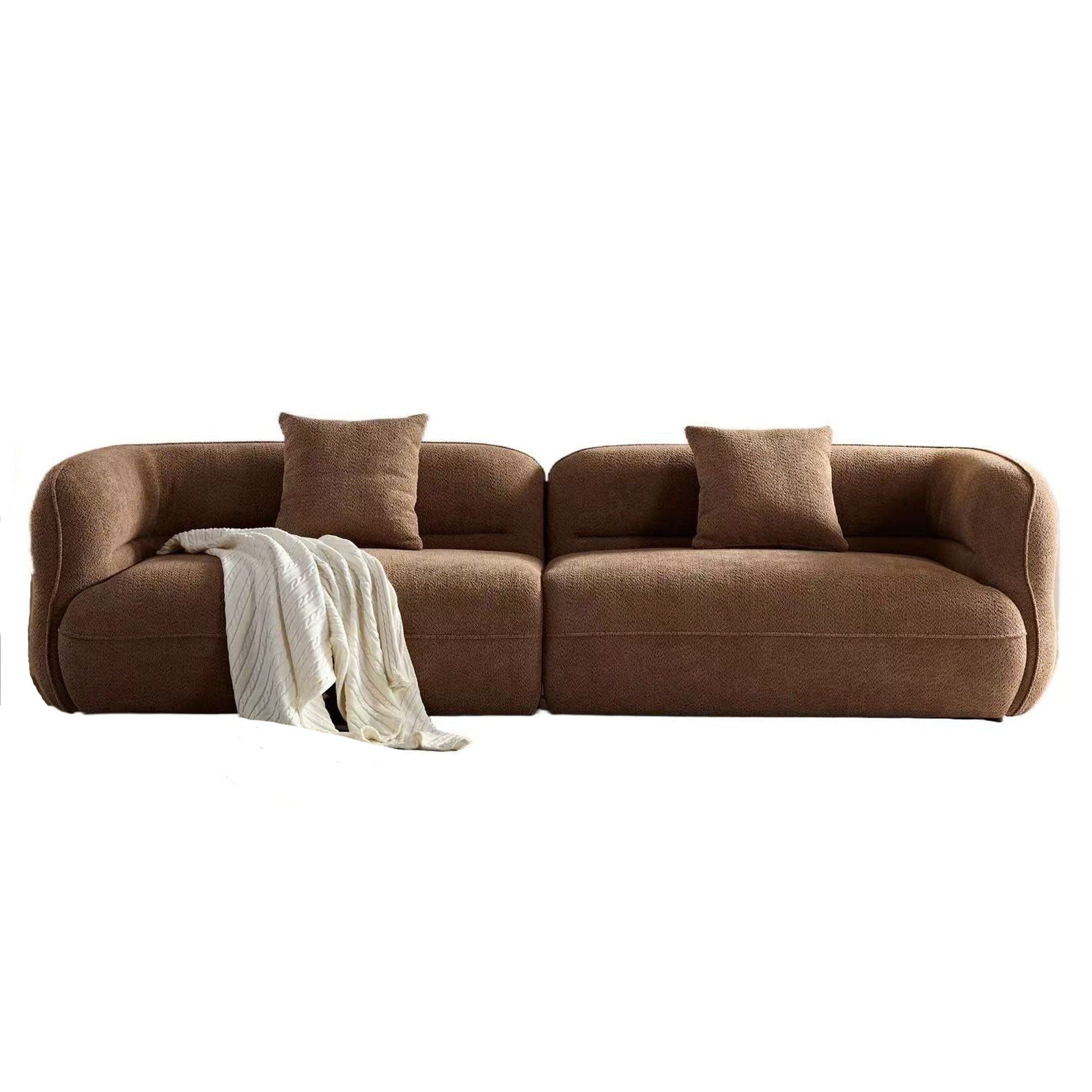 Sectional sofa HouseOfZazla brown fabric with wood frame and high-density sponge cushions on Tampa Home & Garden Store