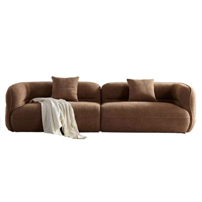 Sectional sofa HouseOfZazla brown fabric with wood frame and high-density sponge cushions on Tampa Home & Garden Store