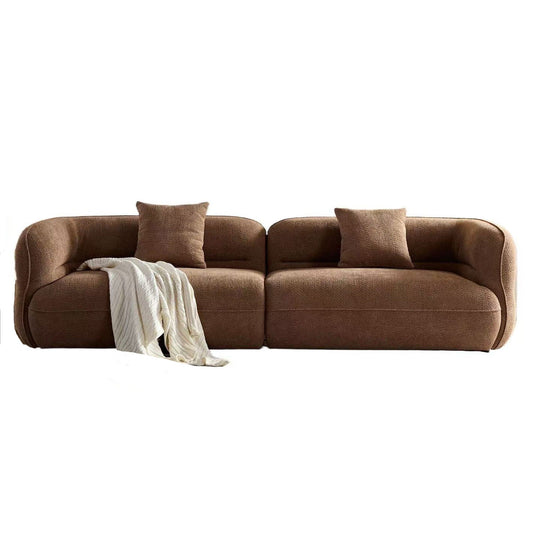 Sectional sofa HouseOfZazla brown fabric with wood frame and high-density sponge cushions on Tampa Home & Garden Store