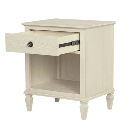 Victoria nightstand with open storage in light beige wood finish by Unique Piece Furniture on Tampa Home & Garden Store