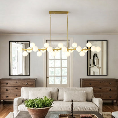 75.6'' Large Pendant Lamp with Opal Glass Shade by HouseOfZazla in brass finish with bulbs on Tampa Home & Garden Store