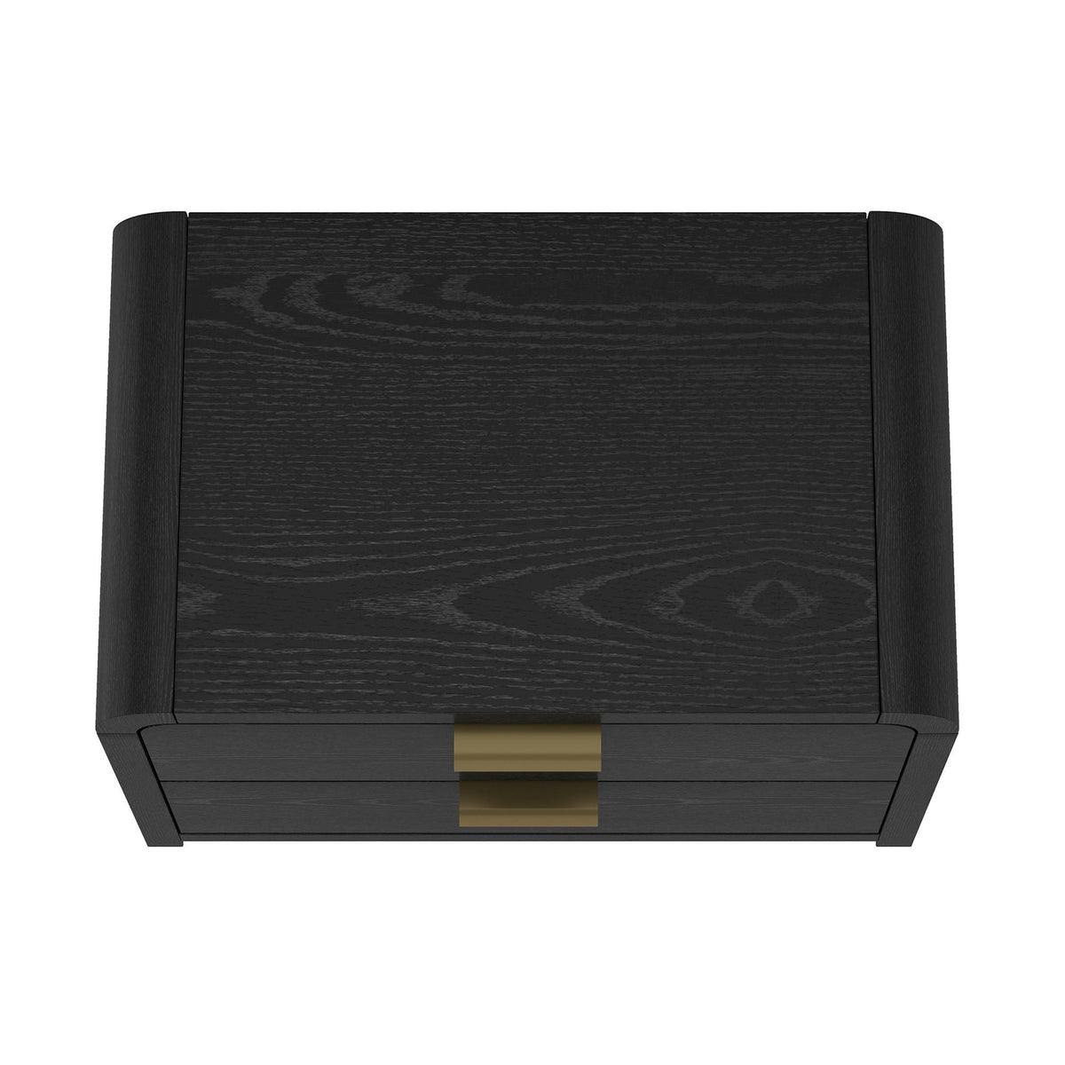 Modern Minimalist Solid Wood Nightstand with Two Drawers in black, HouseOfZazla nightstand on Tampa Home & Garden Store