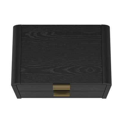 Modern Minimalist Solid Wood Nightstand with Two Drawers in black, HouseOfZazla nightstand on Tampa Home & Garden Store