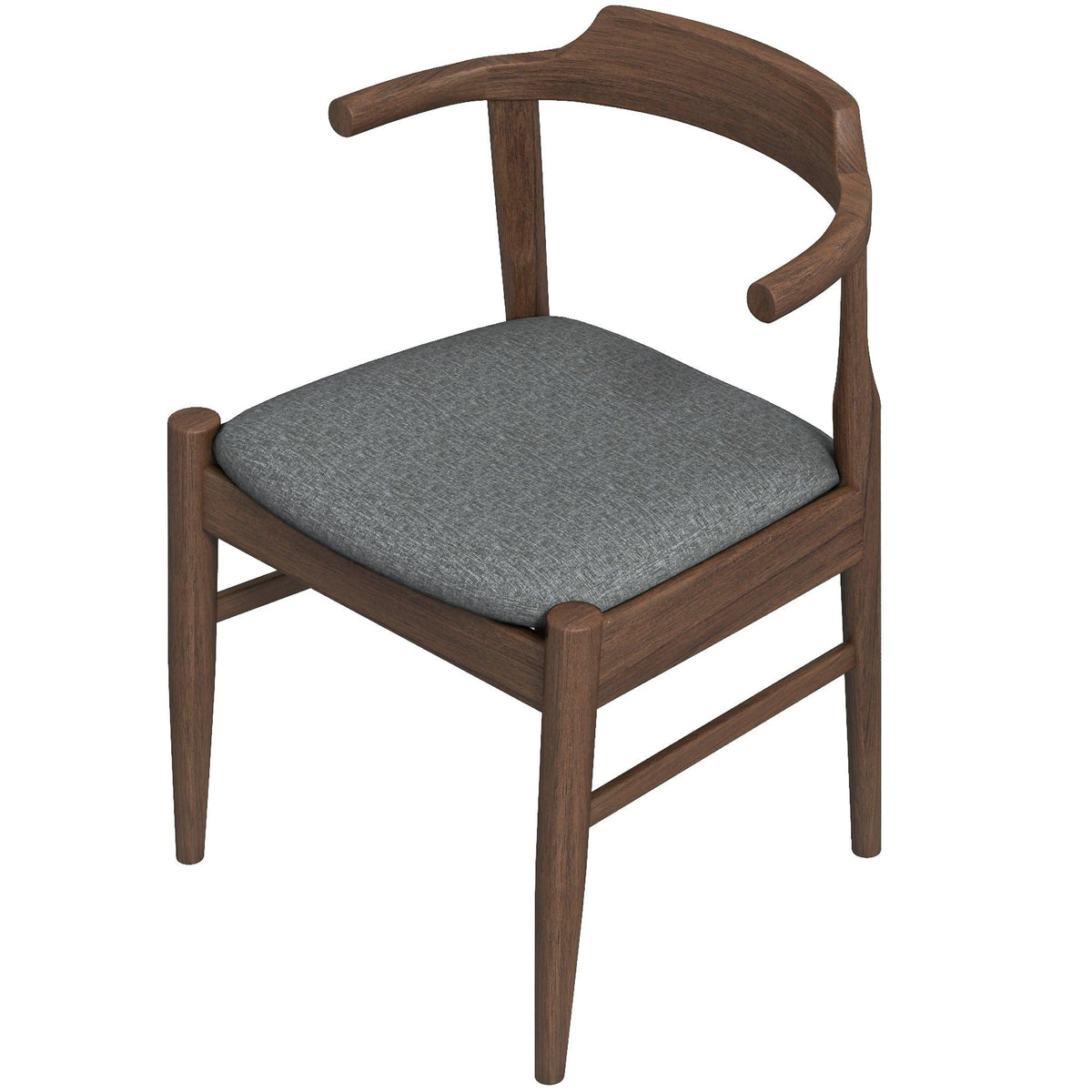 Mid-Century Modern dining chair set of 2 with gray fabric cushions and wood frame HouseOfZazla on Tampa Home & Garden Store