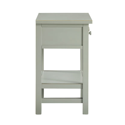 Finley 1 Drawer Storage Nightstand with Open Shelf in sage green by HouseOfZazla on Tampa Home & Garden Store