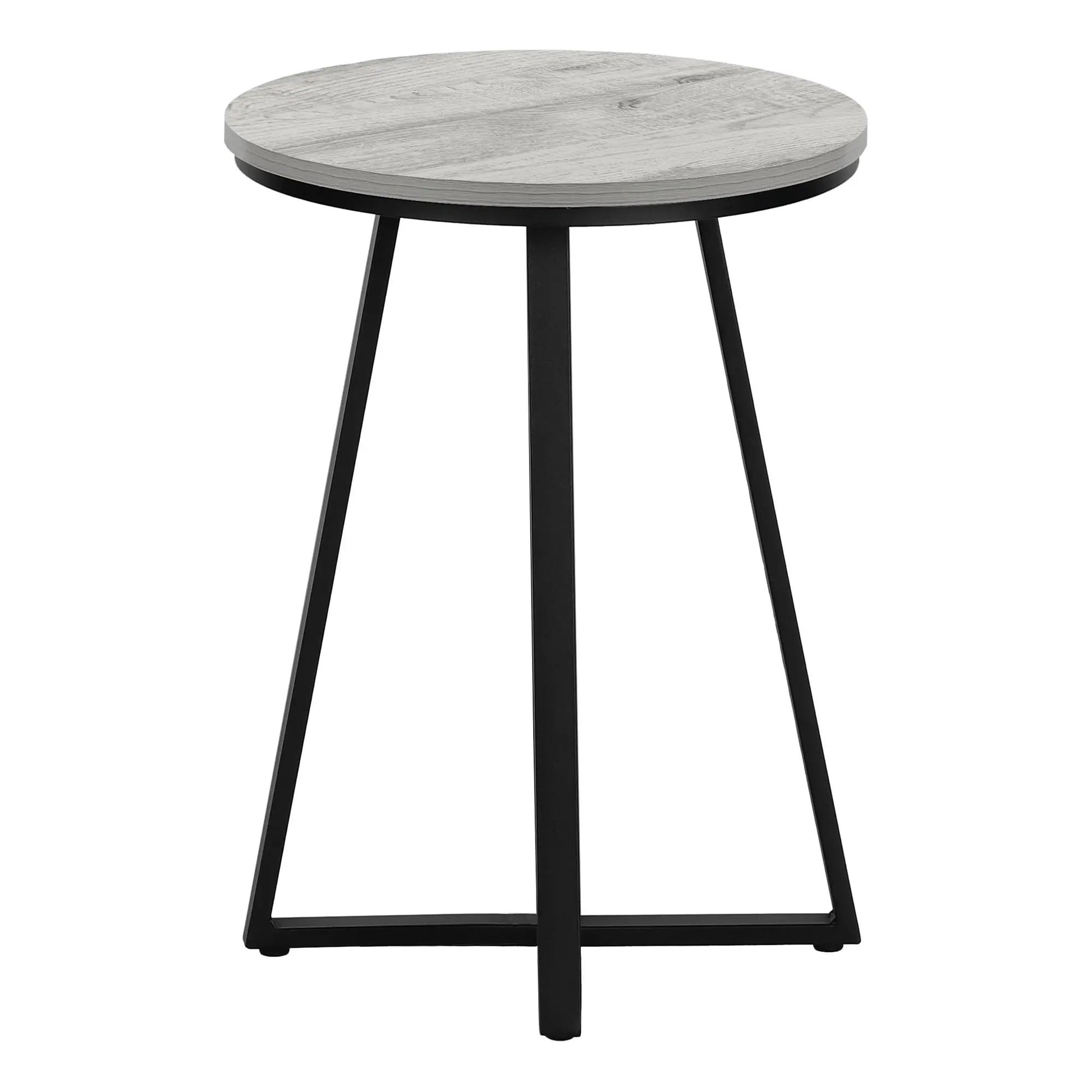 Accent Table Side Round with weathered wood top and black metal legs by Unique Piece Furniture on Tampa Home & Garden Store