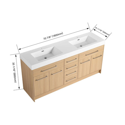 Freestanding Vanity With Resin Sink and Drawers
