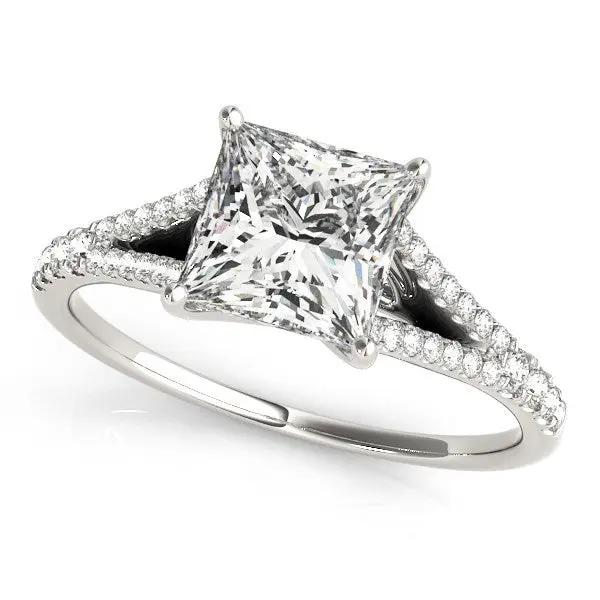 14k white gold princess-cut diamond ring with split shank pave band 1 1/8 cttw, Bids.com on Tampa Home & Garden Store