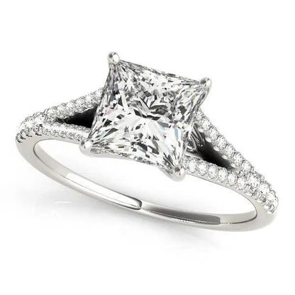 14k white gold princess-cut diamond ring with split shank pave band 1 1/8 cttw, Bids.com on Tampa Home & Garden Store