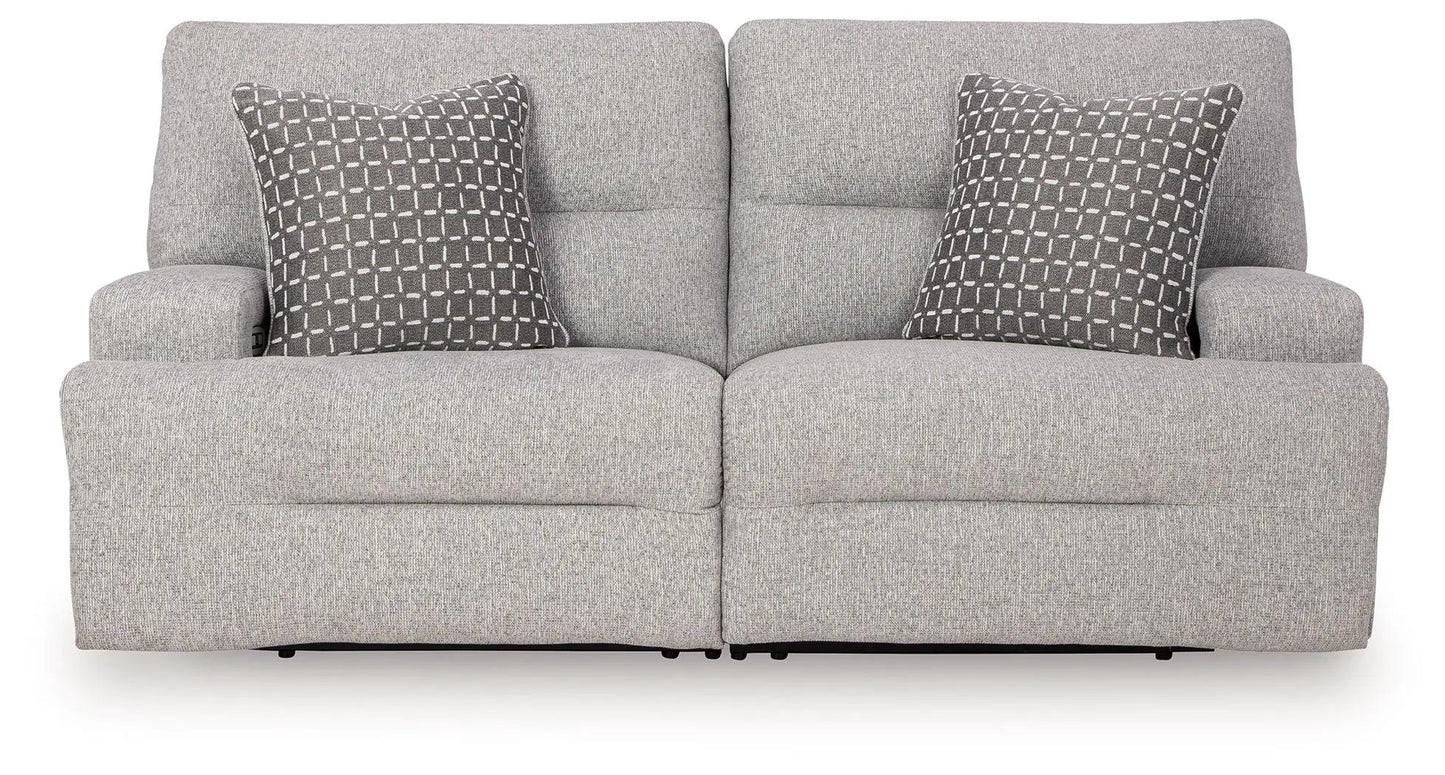 Acklen Place reclining sectional in gray fabric with 2 accent pillows by Unique Piece Furniture on Tampa Home & Garden Store