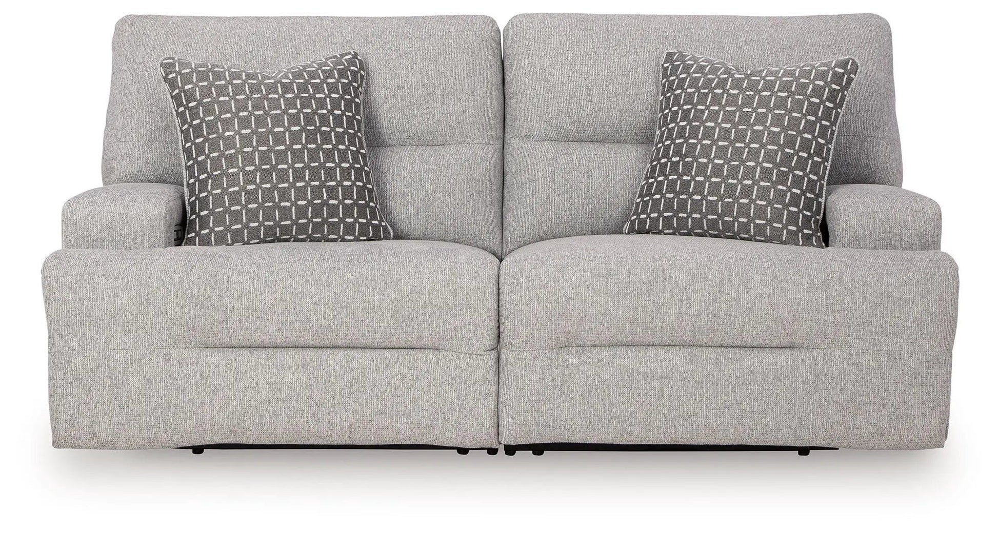 Acklen Place reclining sectional in gray fabric with 2 accent pillows by Unique Piece Furniture on Tampa Home & Garden Store