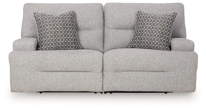Acklen Place reclining sectional in gray fabric with 2 accent pillows by Unique Piece Furniture on Tampa Home & Garden Store