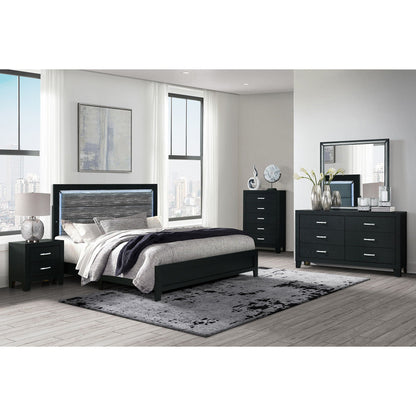 Carlos - Modern Design Bed With LED, black platform bed by HouseOfZazla in a modern bedroom on Tampa Home & Garden Store