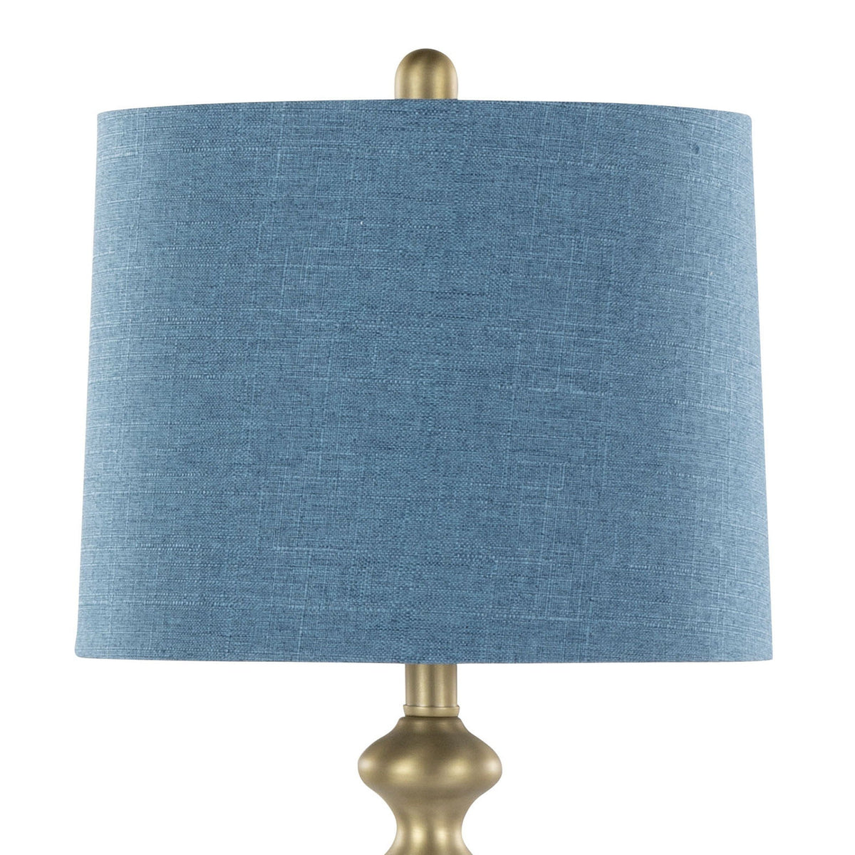 Ashland contemporary design table lamp set of 2 with blue linen shade and brass base on Tampa Home & Garden Store