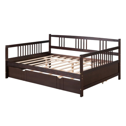 Multifunctional Modern Daybed dark brown wood with slatted base by Unique Piece on Tampa Home & Garden Store