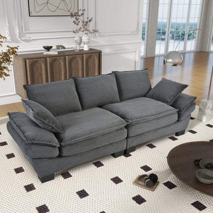 Modern Corduroy Sofa and the Curved Frame