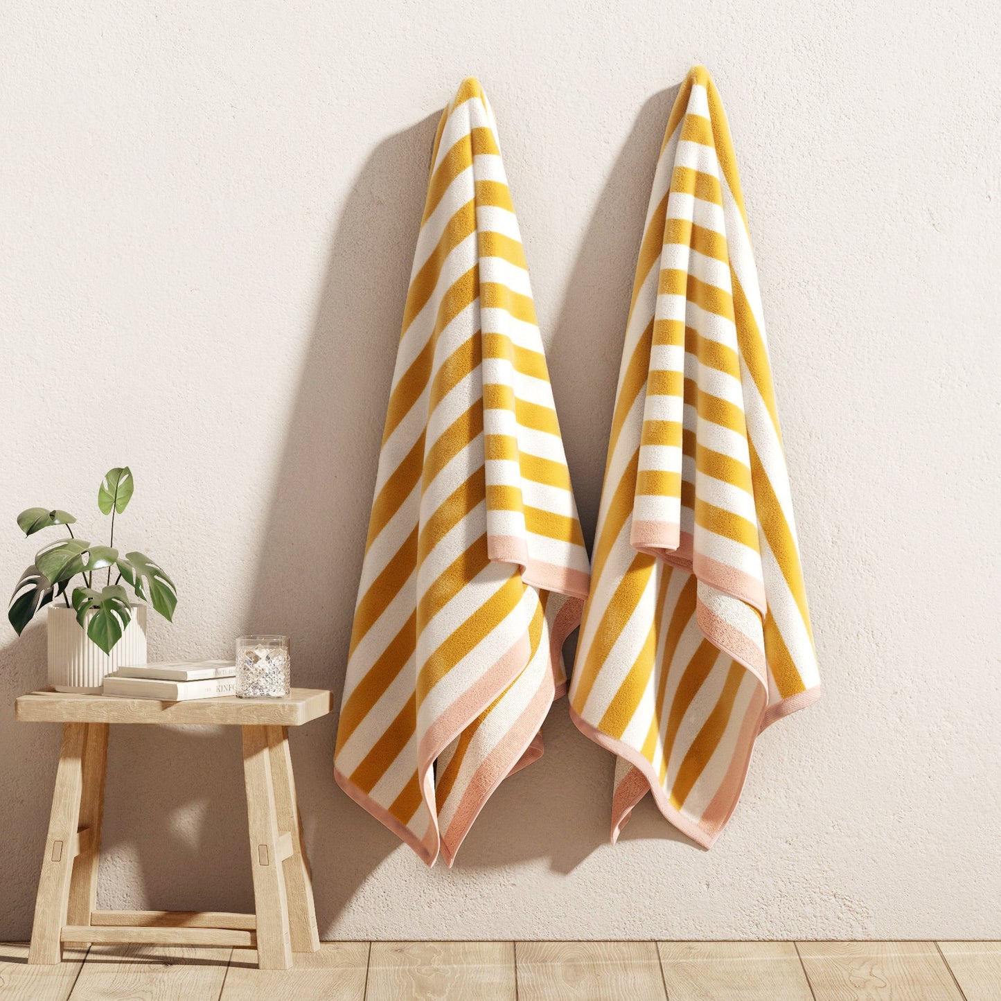 Cabana Cotton Beach Towel and Striped Border