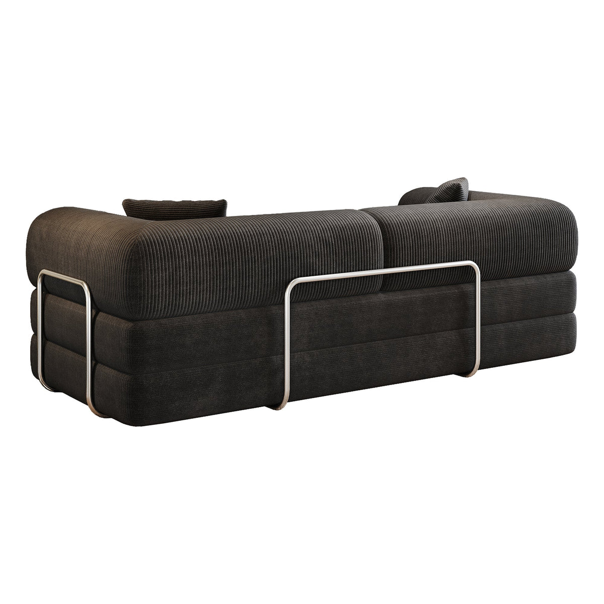 78.8' Compression Sofa corduroy black with metal frame by HouseOfZazla on Tampa Home & Garden Store