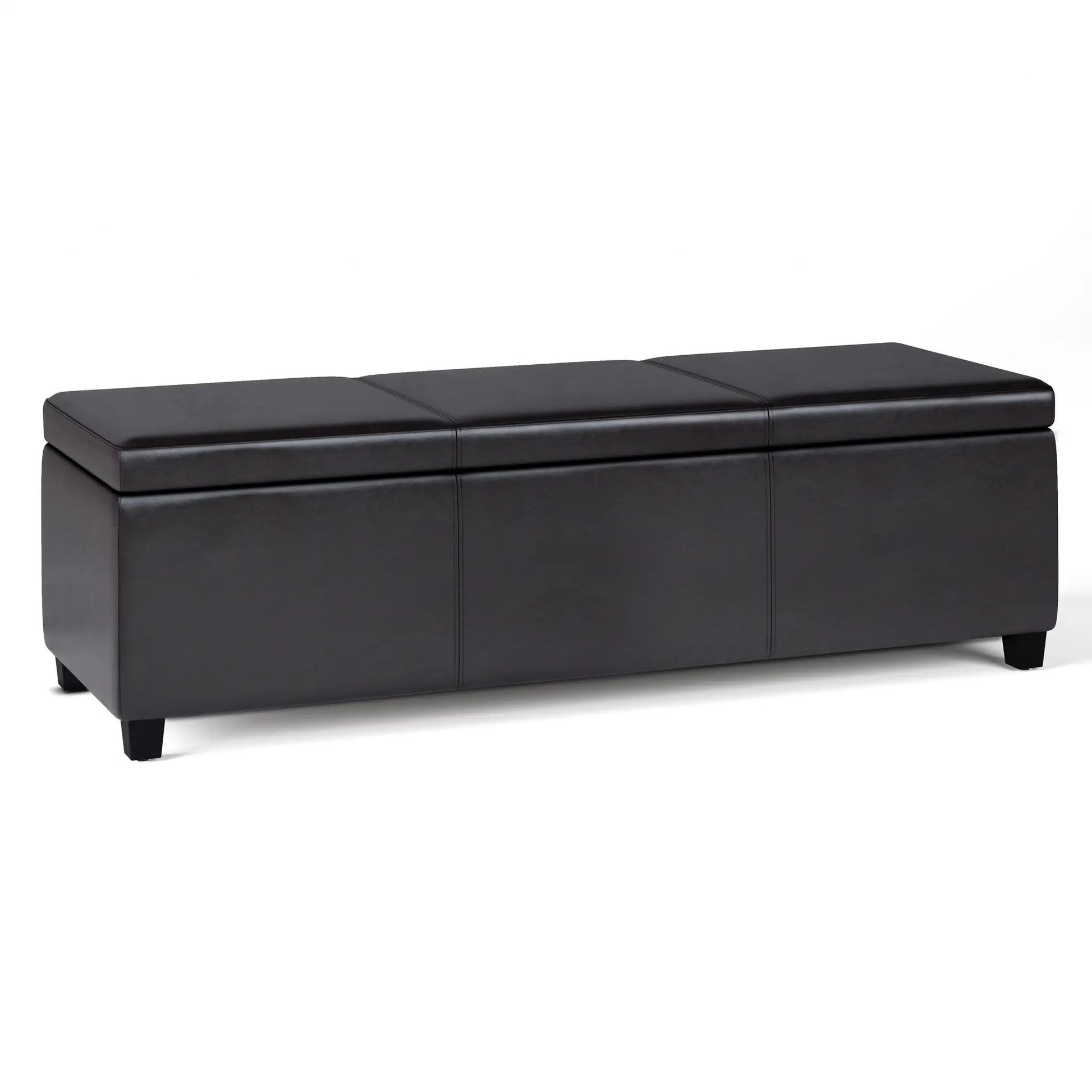 Avalon Multifunctional Storage Ottoman Bench in black faux leather by Unique Piece Furniture on Tampa Home & Garden Store