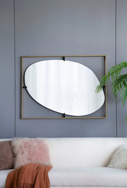 Poppy Mirror With Metal Frame Design Bathroom