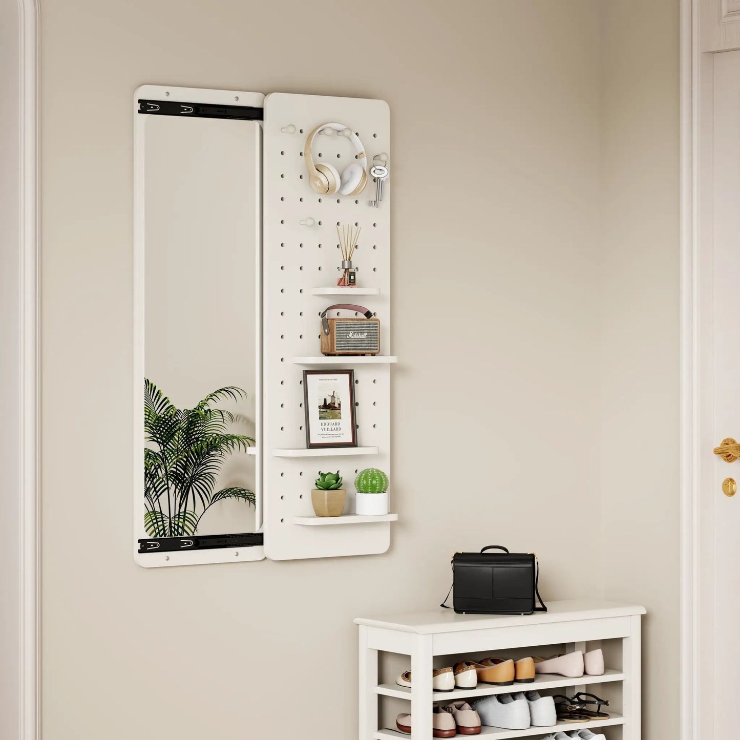 Wall Mounted Full Length Mirror with Hook