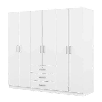 6 Doors Wardrobe Storage for Bedroom with Drawers