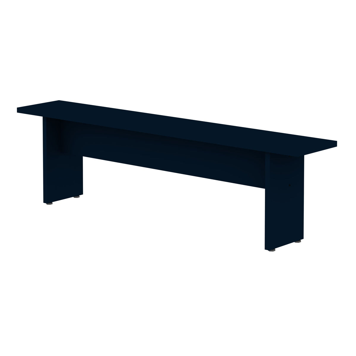 Nomad Dining Bench for 2 in dark navy wood with sturdy block legs on Tampa Home & Garden Store