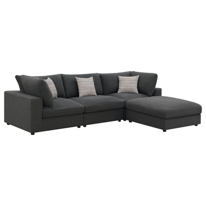 Rhette upholstered sectional, 2-piece living room set in dark gray fabric by HouseOfZazla on Tampa Home & Garden Store