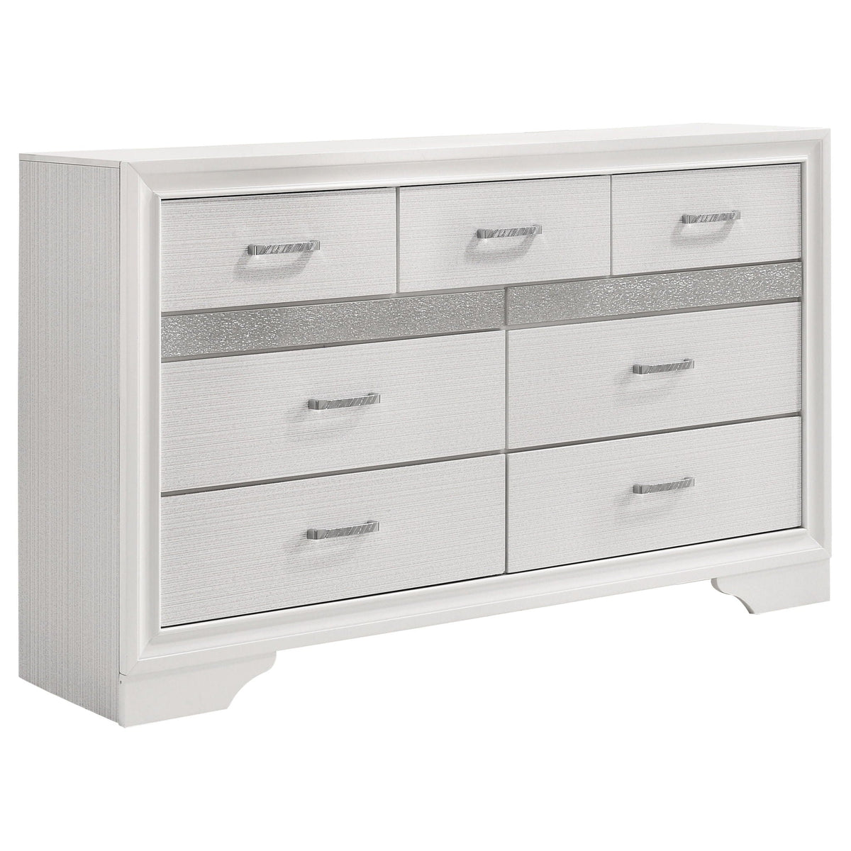 Annie 4-Piece Bedroom Set dresser chest with mirrored panels, white finish by HouseOfZazla on Tampa Home & Garden Store