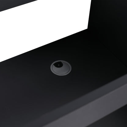 Freestanding Bath Vanity With Resin Sink And Door, black countertop with circular drain on Tampa Home & Garden Store
