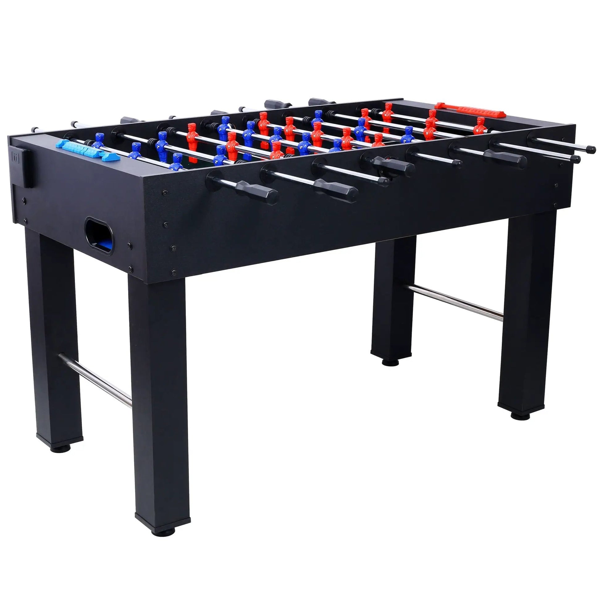 Hurricane foosball table, black finish, chrome rods, red and blue players, Unique Piece Furniture on Tampa Home & Garden Store
