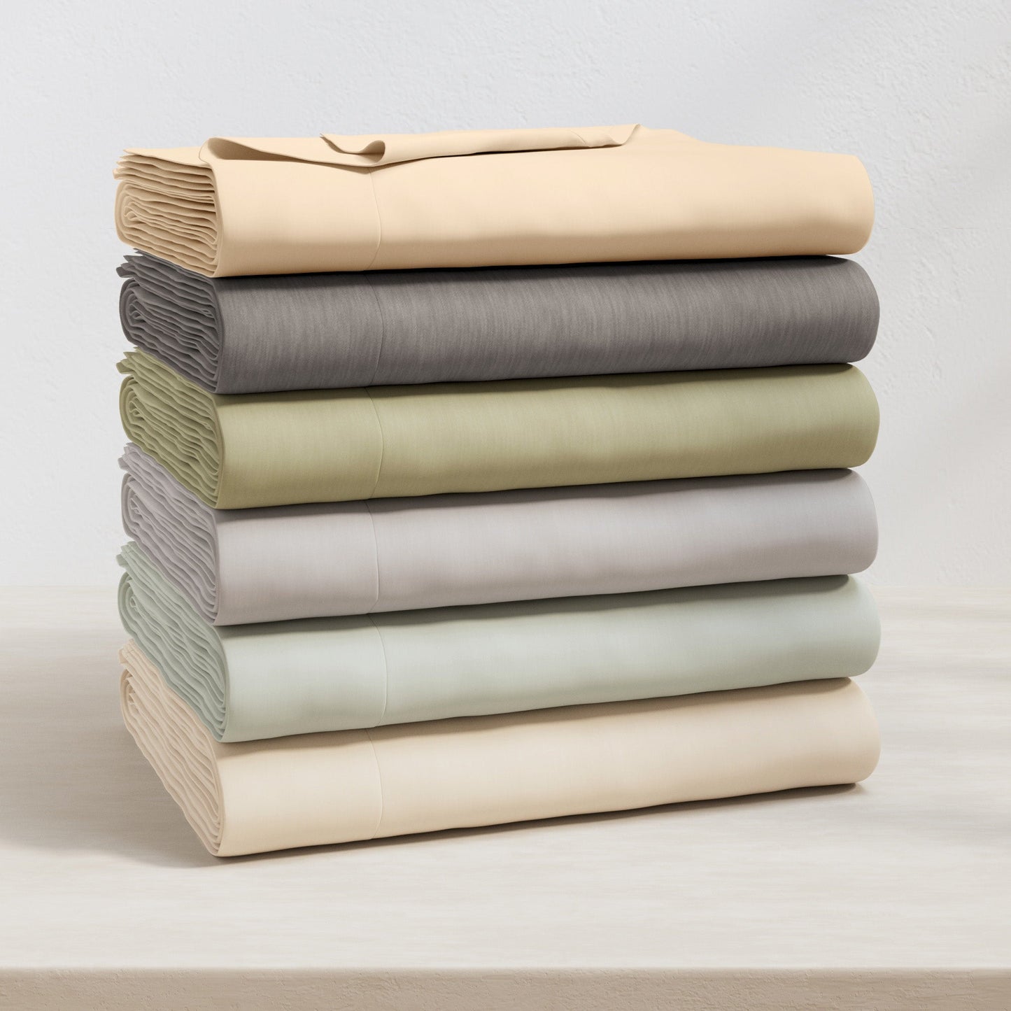 Heathered Jersey and Cotton Blend Bed Sheets