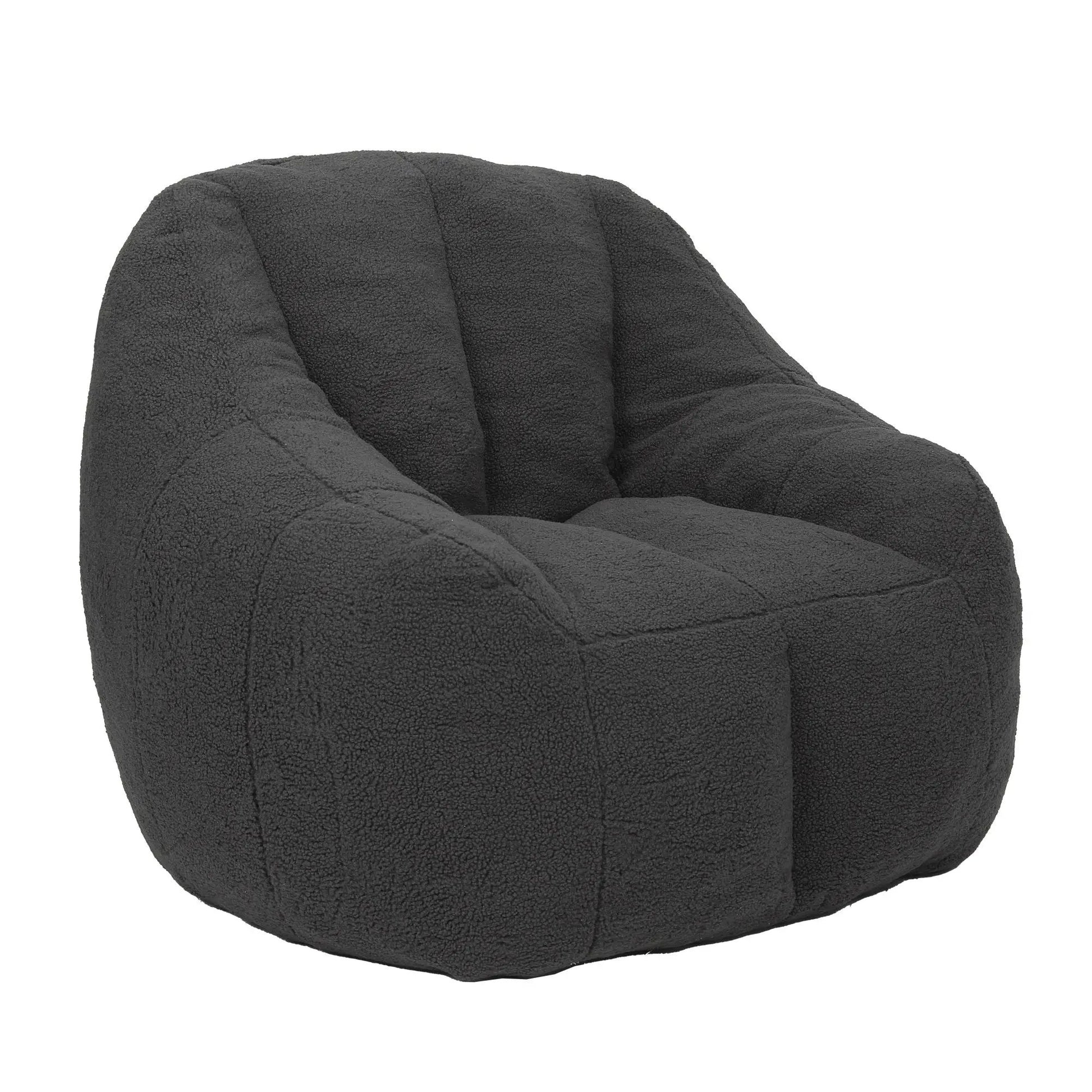 Comfy Bean Bag Chair with Memory Foam Filler charcoal gray fabric Unique Piece Furniture on Tampa Home & Garden Store