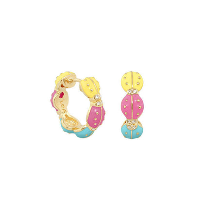 Lady Poof Earrings 2-piece set pastel yellow pink turquoise with rhinestones Lauren G Adams on Tampa Home & Garden Store