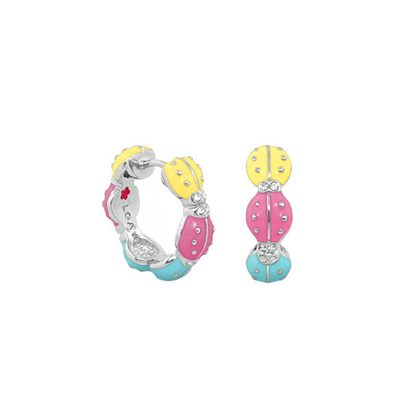 Lady Poof Earrings by Lauren G Adams; hoops and pink yellow turquoise drops, 2-piece set on Tampa Home & Garden Store