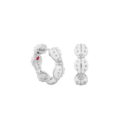 Lady Poof Earrings pair silver-tone hoops with crystal accents by Lauren G Adams on Tampa Home & Garden Store