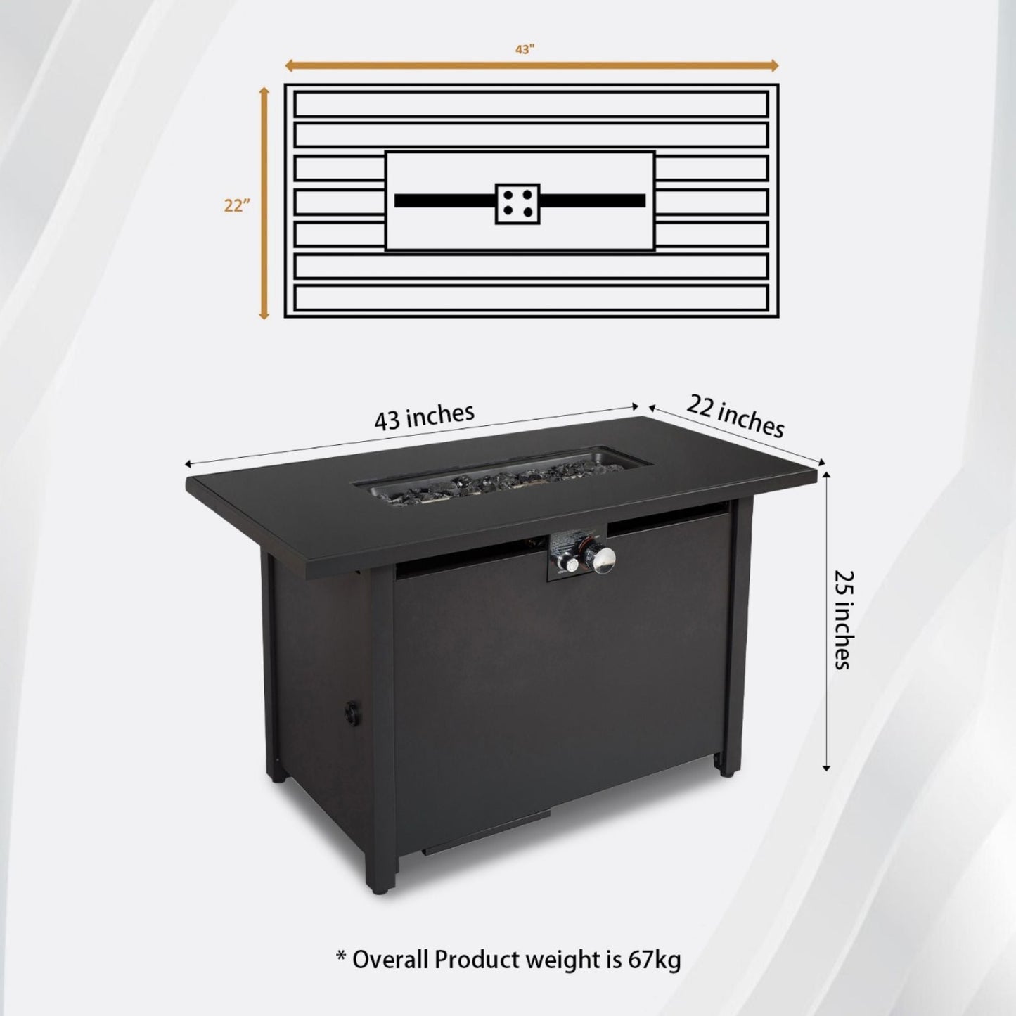 Outdoor Durable Steel Fire Pit Table With Cover