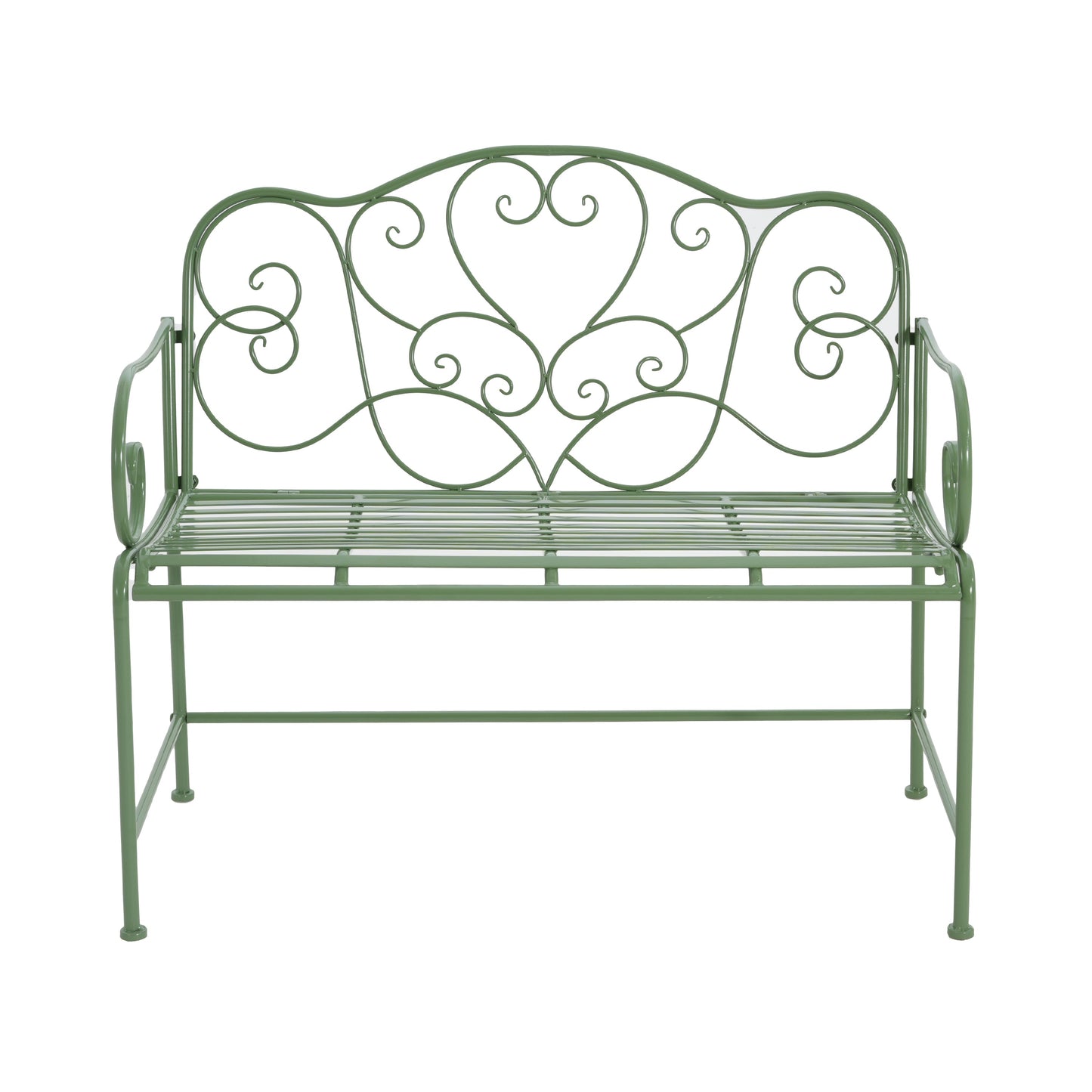 Sunnydaze Green Garden Bench and Solid Iron Frame