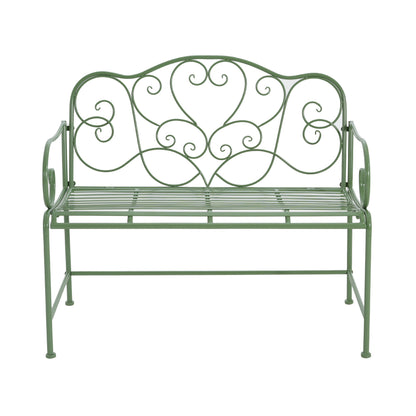 Sunnydaze Green Garden Bench and Solid Iron Frame